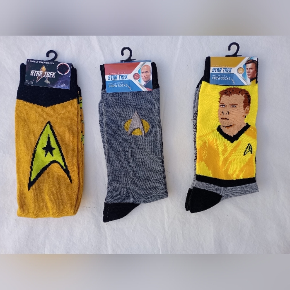 Star Trek Men's Casual Socks Captain Kirk Gift Sci-fi Fantasy Yellow Gray Black